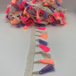 Fuşya Mor Beyaz Renkli Saçak Püskül-SP-1088 Fuşya Mor Beyaz Renkli Saçak Püskül-SP-1088