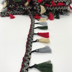 Gri Krem Haki Renkli Saçak Püskül-SP-1090 Gri Krem Haki Renkli Saçak Püskül-SP-1090