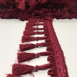 Bordo Topuzlu Saçak Şerit Püskül-SP-1093