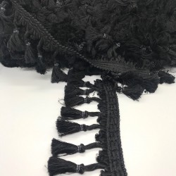 Siyah Topuzlu Sa&ccedil;ak Şerit P&uuml;sk&uuml;l-SP-1096