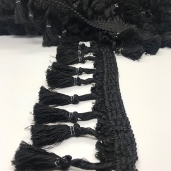 Siyah Topuzlu Sa&ccedil;ak Şerit P&uuml;sk&uuml;l-SP-1096