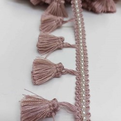 Pudra İncili Topuzlu Saçak Püskül-SP-1107