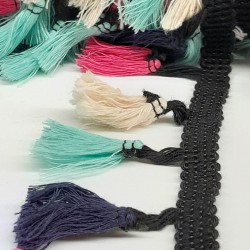 Pembe Açık Mavi Lacivert Pamuklu Saçak Şerit Püskül-SP-1113 Pembe Açık Mavi Lacivert Pamuklu Saçak Şerit Püskül-SP-1113