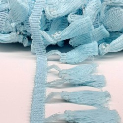 Açık Mavi Pamuk Saçak Şerit Püskül-SP-1118 Açık Mavi Pamuk Saçak Şerit Püskül-SP-1118