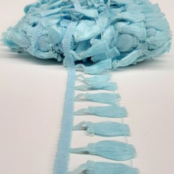 Açık Mavi Pamuk Saçak Şerit Püskül-SP-1118 Açık Mavi Pamuk Saçak Şerit Püskül-SP-1118