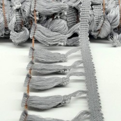 Gri Pamuk Saçak Şerit Püskül-SP-1119 Gri Pamuk Saçak Şerit Püskül-SP-1119