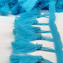 Turkuaz Pamuk Saçak Şerit Püskül-SP-1121