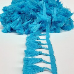 Turkuaz Pamuk Saçak Şerit Püskül-SP-1121