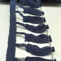 Lacivert Pamuk Saçak Şerit Püskül-SP-1125 Lacivert Pamuk Saçak Şerit Püskül-SP-1125