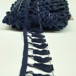 Lacivert Pamuk Saçak Şerit Püskül-SP-1125 Lacivert Pamuk Saçak Şerit Püskül-SP-1125