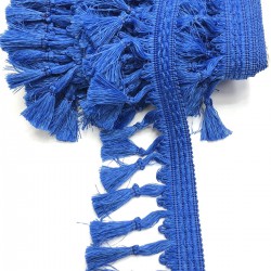 Saks Mavi Topuzlu Saçak Püskül-SP-1127