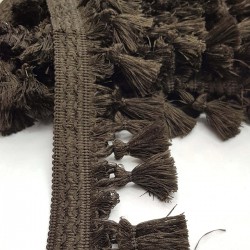 Koyu Kahve Topuzlu Saçak Püskül-SP-1131