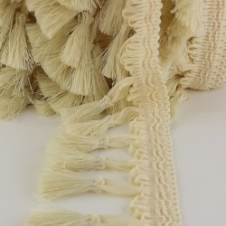 Krem Topuzlu Saçak Püskül-SP-1133