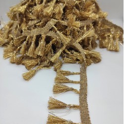 Altın Sarısı Simli Saçak Şerit Püskül-SP-1139 Altın Sarısı Simli Saçak Şerit Püskül-SP-1139