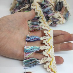 Renkli Renkli Saçak Pamuk Püskül-SP-1142 Renkli Renkli Saçak Pamuk Püskül-SP-1142