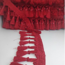 Kırmızı Topuzlu Saçak Püskül-SP-1143