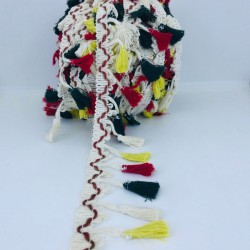 Yeşil Kırmızı Sarı Pamuk Saçak Püskül-SP-1155 Yeşil Kırmızı Sarı Pamuk Saçak Püskül-SP-1155