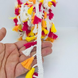 Fuşya Turuncu Sarı Pamuk Saçak Püskül-SP-1156 Fuşya Turuncu Sarı Pamuk Saçak Püskül-SP-1156