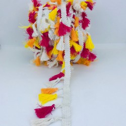 Fuşya Turuncu Sarı Pamuk Saçak Püskül-SP-1156 Fuşya Turuncu Sarı Pamuk Saçak Püskül-SP-1156