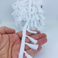 Beyaz Pamuk Saçak Püskül-SP-1158 Beyaz Pamuk Saçak Püskül-SP-1158