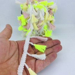 Sarı Neon Yeşil Beyaz Pamuk Saçak Püskül-SP-1160