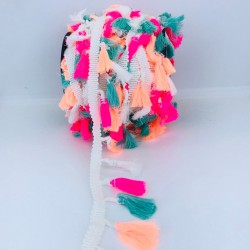 Neon Pembe Su Yeşili Pamuk Saçak Püskül-SP-1162 Neon Pembe Su Yeşili Pamuk Saçak Püskül-SP-1162