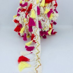 Kırmızı Sarı Beyaz Pamuk Saçak Püskül-SP-1164 Kırmızı Sarı Beyaz Pamuk Saçak Püskül-SP-1164