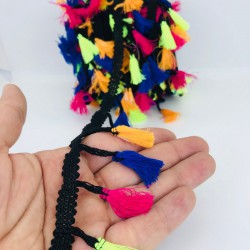 Mavi Turuncu Fuşya Pamuk Saçak Püskül-SP-1170 Mavi Turuncu Fuşya Pamuk Saçak Püskül-SP-1170