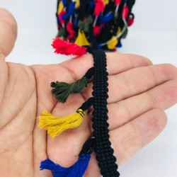 Hardal Yeşil Mavi Pamuk Saçak Püskül-SP-1172 Hardal Yeşil Mavi Pamuk Saçak Püskül-SP-1172