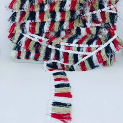 Kırmızı Krem Beyaz İp Saçak Püskül-SP-1176 Kırmızı Krem Beyaz İp Saçak Püskül-SP-1176