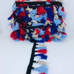 Açık Mavi Krem Kırmızı Pamuk Saçak Püskül-SP-1177 Açık Mavi Krem Kırmızı Pamuk Saçak Püskül-SP-1177