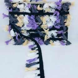 Mor Krem Beyaz Pamuk Saçak Püskül-SP-1178 Mor Krem Beyaz Pamuk Saçak Püskül-SP-1178