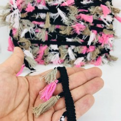 Pembe Beyaz Pamuk Saçak Püskül-SP-1179 Pembe Beyaz Pamuk Saçak Püskül-SP-1179