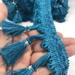 Petrol Yeşil Topuzlu Saçak Püskül-SP-1186