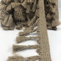 Açık Kahve Topuzlu Saçak Püskül-SP-1187