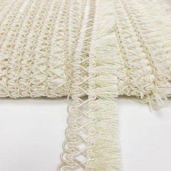 Krem Örgü Püsküllü Saçak Şerit -SP-1203 Krem Örgü Püsküllü Saçak Şerit -SP-1203