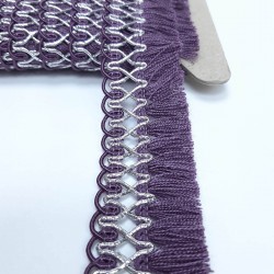 Mor Örgü Püsküllü Saçak Şerit -SP-1204 Mor Örgü Püsküllü Saçak Şerit -SP-1204