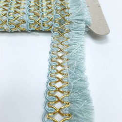 Açık Mavi Örgü Püsküllü Saçak Şerit -SP-1206 Açık Mavi Örgü Püsküllü Saçak Şerit -SP-1206