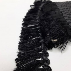 Siyah Su Yolu Detaylı Şerit Püskül-SP-1211 Siyah Su Yolu Detaylı Şerit Püskül-SP-1211