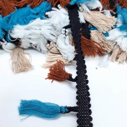 Mavi Kahve Pamuk Saçak Püskül-SP-1219 Mavi Kahve Pamuk Saçak Püskül-SP-1219