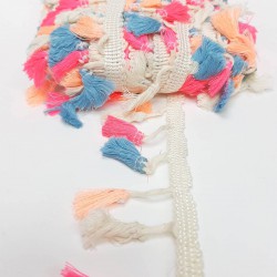 Pembe Krem Pamuk Saçak Püskül-SP-1220 Pembe Krem Pamuk Saçak Püskül-SP-1220