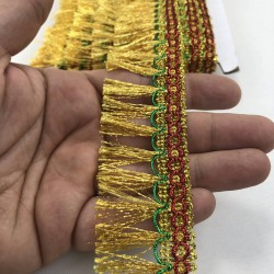 Simli Sarı Saçak Püskül-SP-1228 Simli Sarı Saçak Püskül-SP-1228