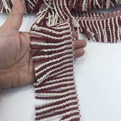 Krem Bordo Bulyon Saçak Püskül-SP-1230