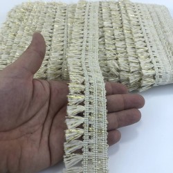 Krem Gold Simli Saçak Püskül-SP-1241 Krem Gold Simli Saçak Püskül-SP-1241