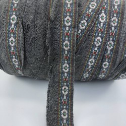 Füme Çiçek Desenli Dekoratif Şerit-SP-1243 Füme Çiçek Desenli Dekoratif Şerit-SP-1243