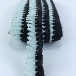 Siyah Açık Turkuaz Şerit Saçak Püskül-SP-1245 Siyah Açık Turkuaz Şerit Saçak Püskül-SP-1245