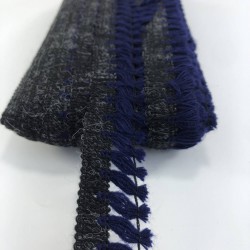 Lacivert Siyah Şerit Saçak Püskül-SP-1246 Lacivert Siyah Şerit Saçak Püskül-SP-1246