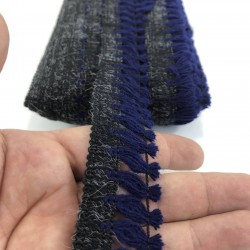 Lacivert Siyah Şerit Saçak Püskül-SP-1246 Lacivert Siyah Şerit Saçak Püskül-SP-1246