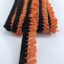 Turuncu Siyah Şerit Saçak Püskül-SP-1247