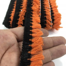 Turuncu Siyah Şerit Saçak Püskül-SP-1247